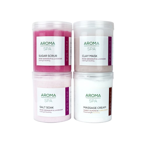 Aroma Spa Rose Geranium & Lavender Kit